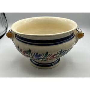 Tureen Fruit Sauce Bowl Quimper Signed Hand Painted France Brittany F487 DF PT